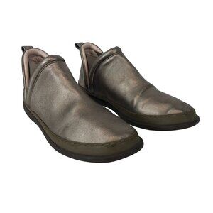 TARYN ROSE ~ WOMENS 7.5 ~ METALLIC GOLD FREDDIE SLIP ON BOOTIE BOOT